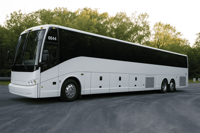 exterior of Charter Bus Rental Medford coach bus